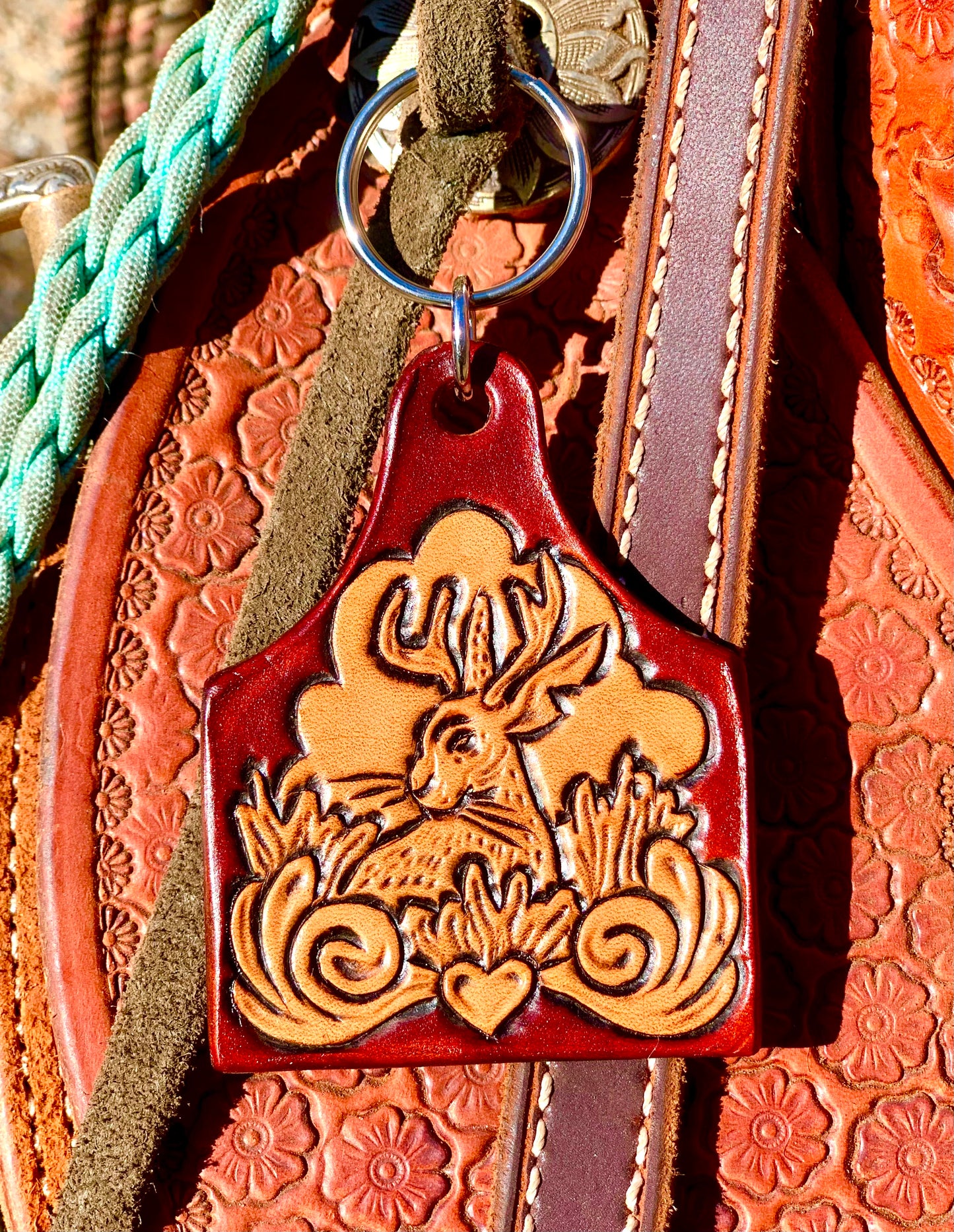 Jackalope Ear Tag Key Chain
