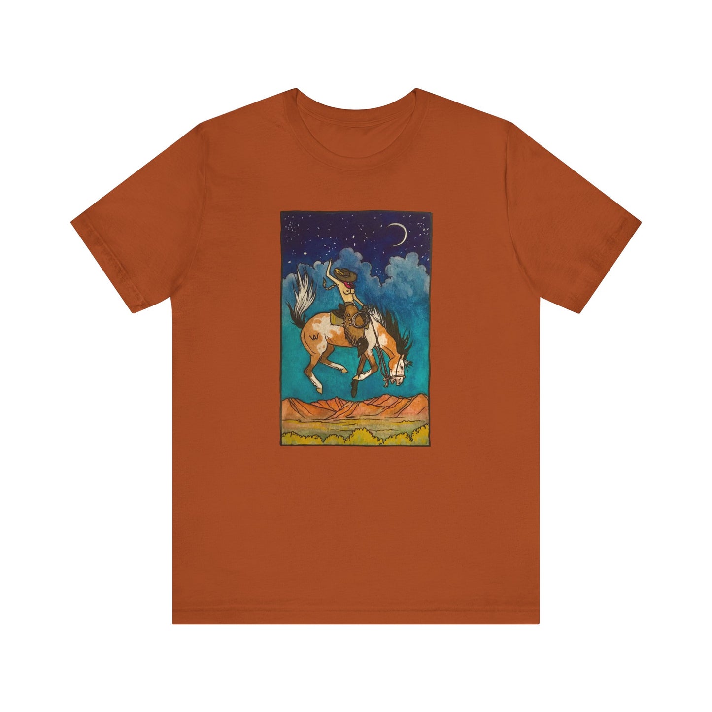Topless in the Desert Bucking Horse Tee