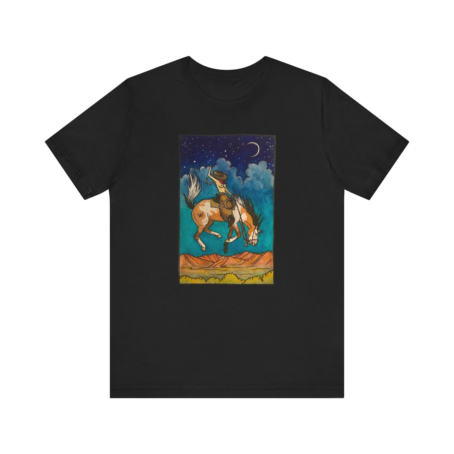 Topless in the Desert Bucking Horse Tee